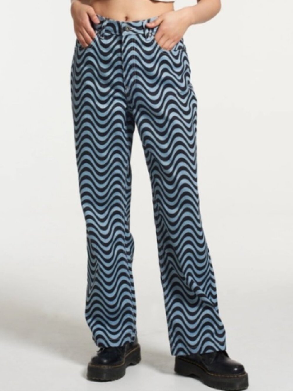 The Ragged Urban Outfitters Priest Wave Print Dad Jeans